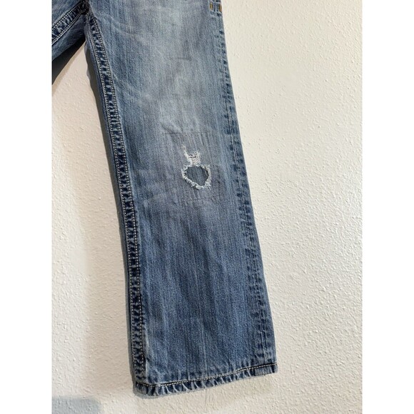 MEK Denim USA Jeans Easter Island Bootcut Men’s 30X34 Flap Pocket Distressed Y2K - Picture 8 of 16